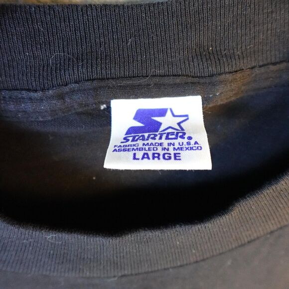 Vintage Chicago Bulls Shirt Mens Large Black NBA Champions Dynasty 90s Starter - Picture 5 of 9